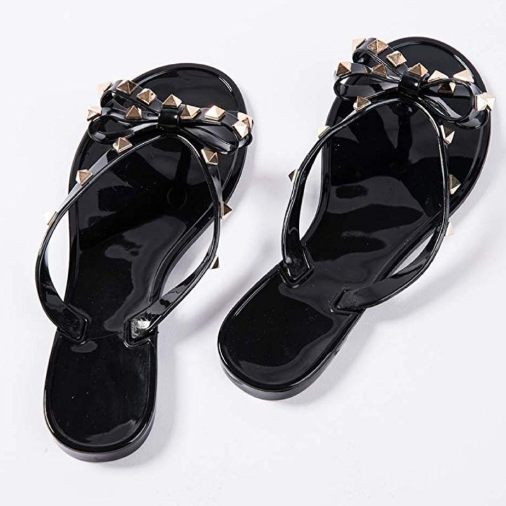 Black Studded Sandals